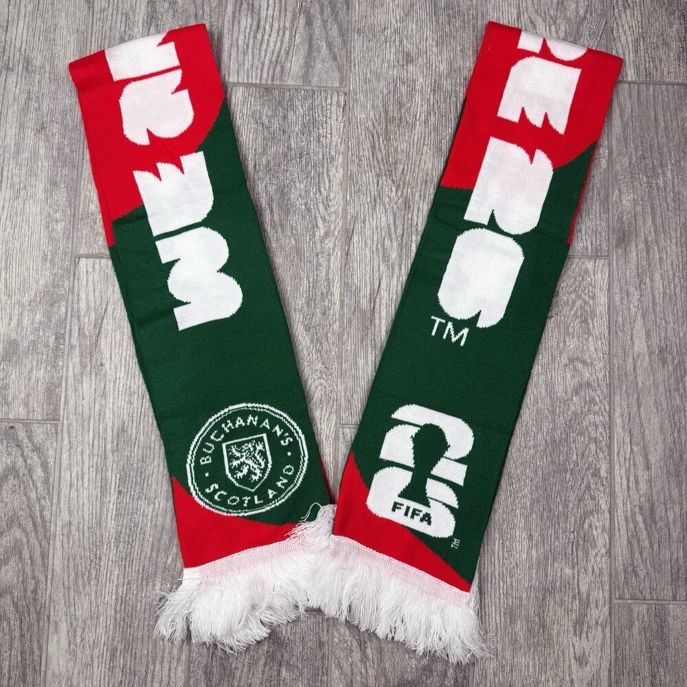 FIFA 2026 WORLD CUP BUCHANAN'S SCOTCH SCARF x2 Green And Red LOT